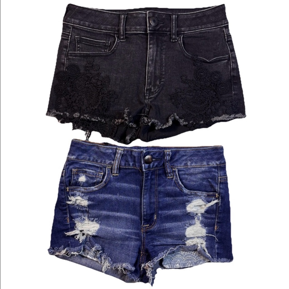 American Eagle Shorts Size 4 Woman’s  Embroidery Distressed Stretch Summer